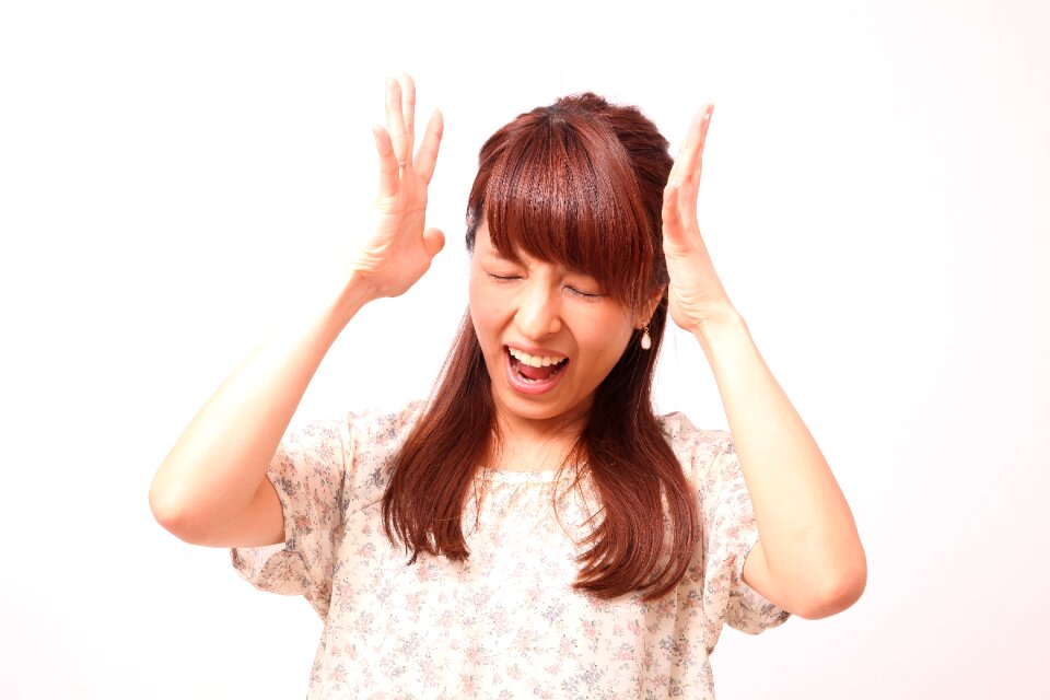 Woman girl portrait stress