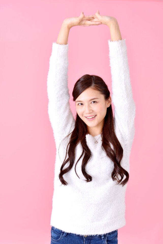 Woman girl portrait stretch