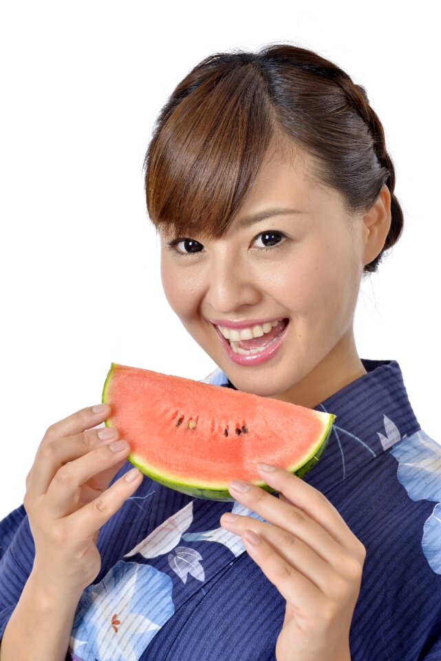 Woman girl portrait watermelon