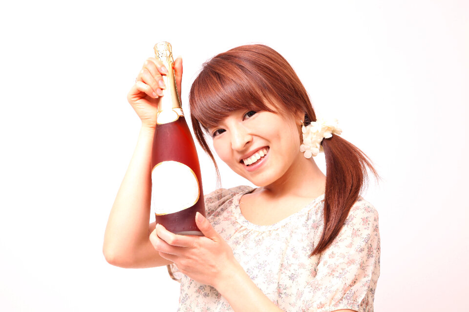 Woman girl portrait wine