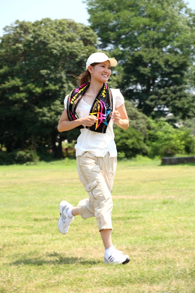 Woman girl running