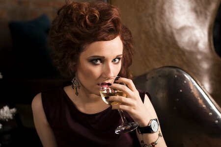 Woman portrait champagne