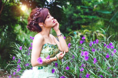 Woman wedding dress portrait