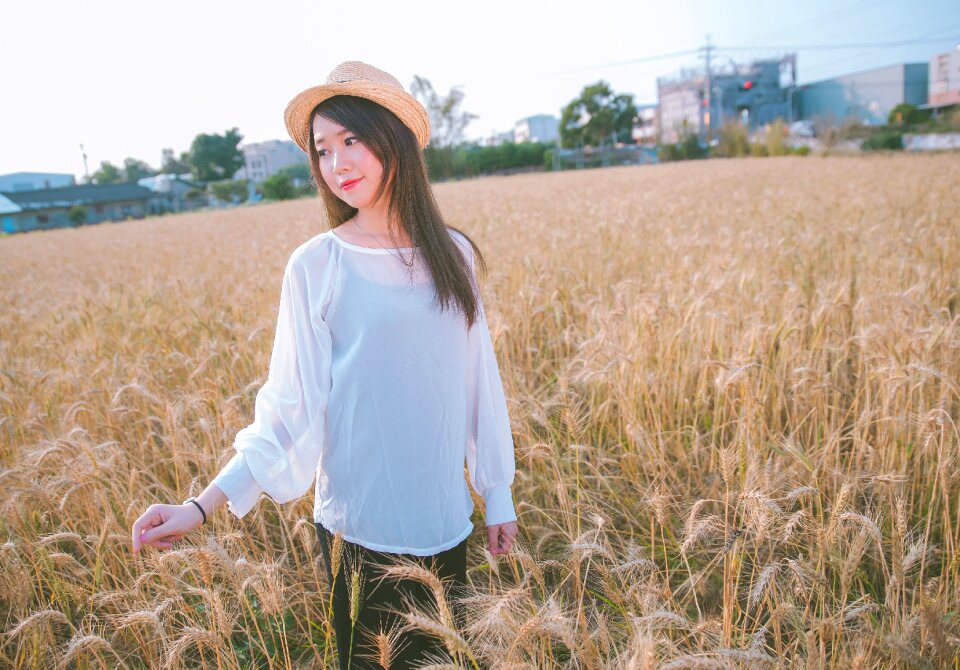 Woman girl field
