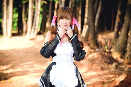 Woman girl cosplay maid