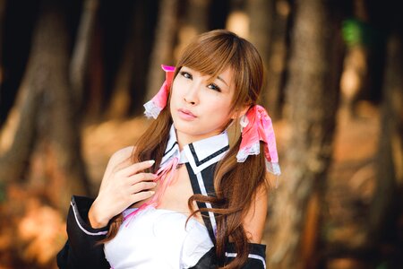 Woman girl cosplay maid