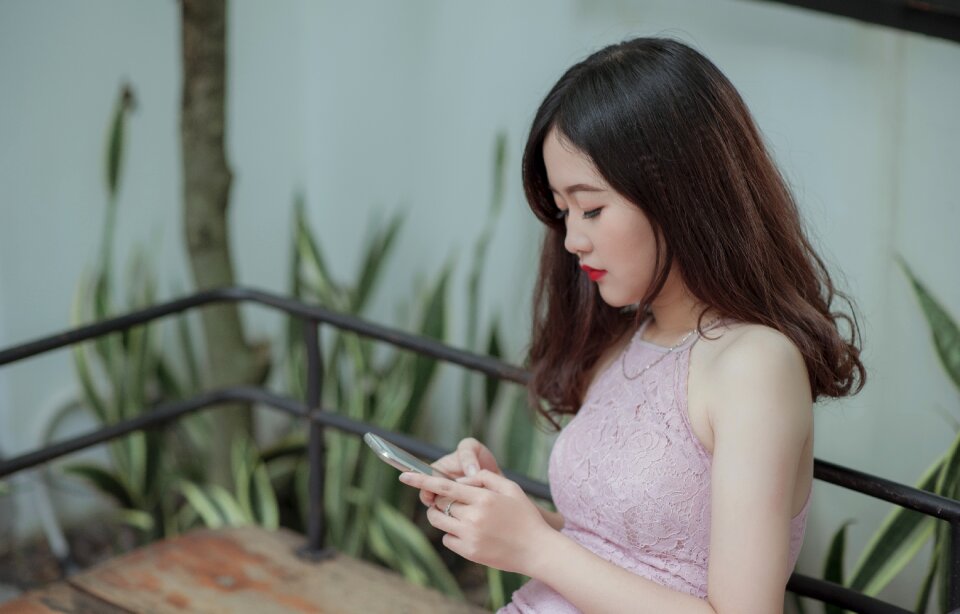 Woman girl portrait smartphone