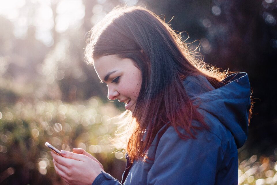 Woman girl portrait smartphone