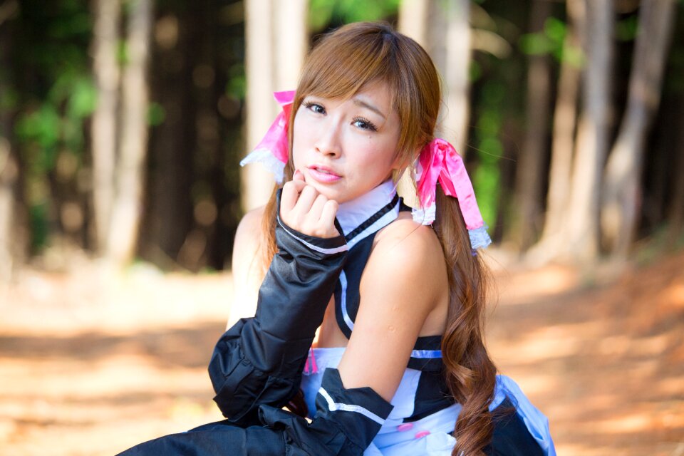 Woman girl cosplay maid