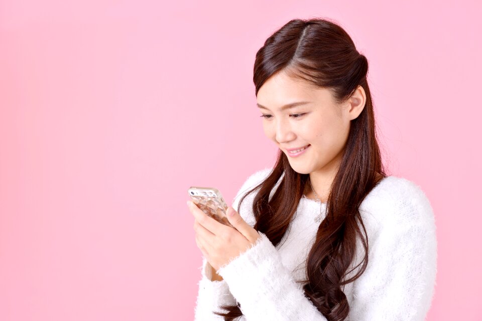 Woman girl portrait smartphone
