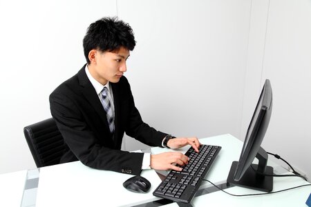 Business man computer