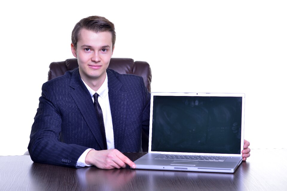 Business man laptop computer