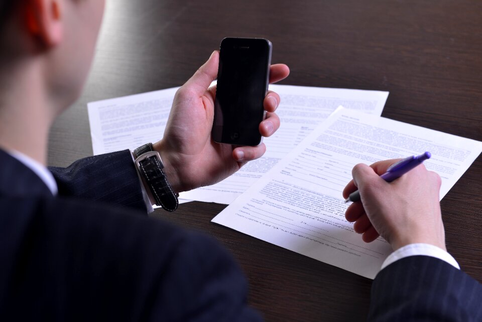 Business man smart phone