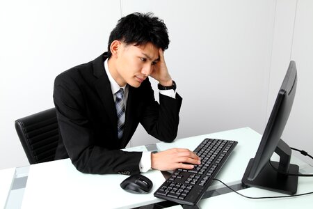 Business man think