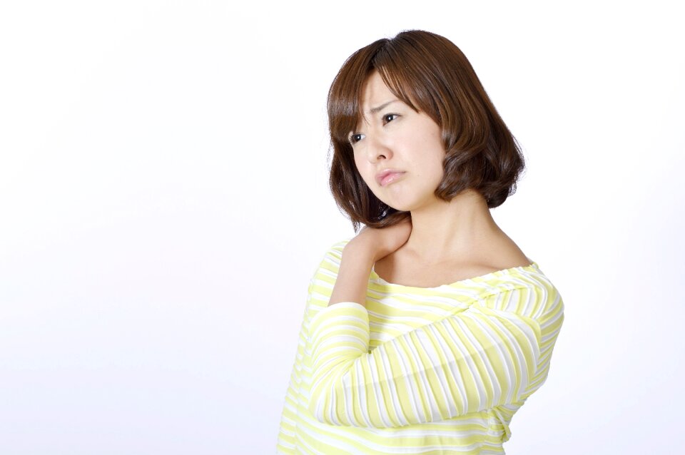 Business woman neck tension