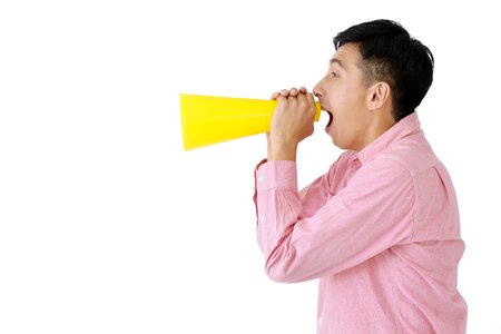 Man portrait megaphone