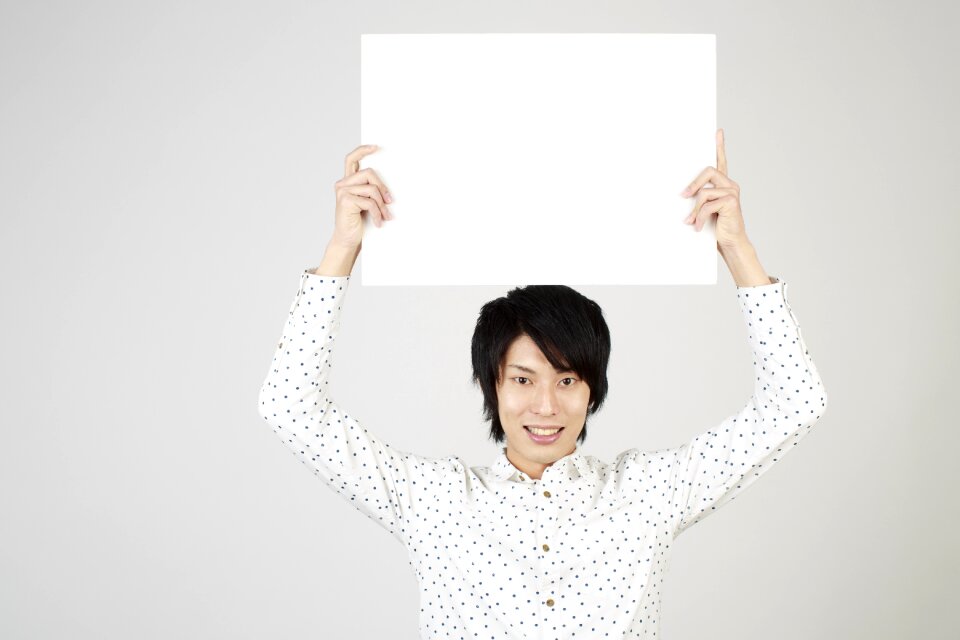 Man portrait message board