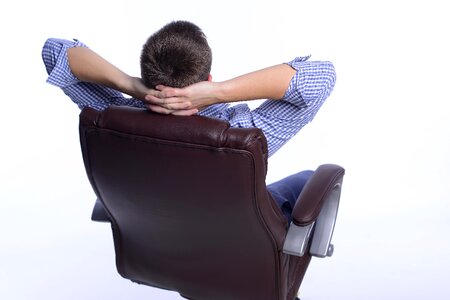 Man portrait sit chair
