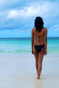 Woman girl beach bikini photo