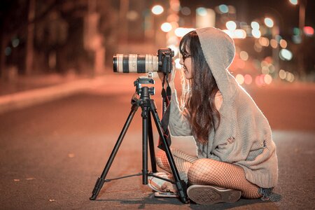 Woman girl camera