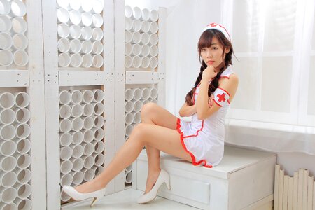 Woman girl cosplay nurse photo