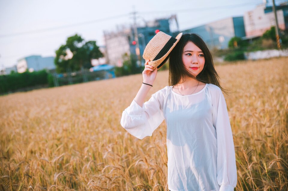 Woman girl field