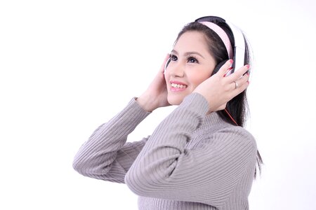 Woman girl music headphone