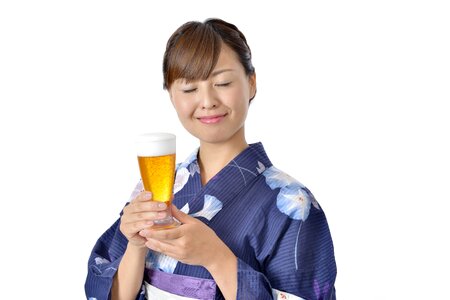 Woman girl portrait beer photo