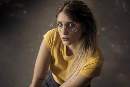 Woman girl portrait glasses