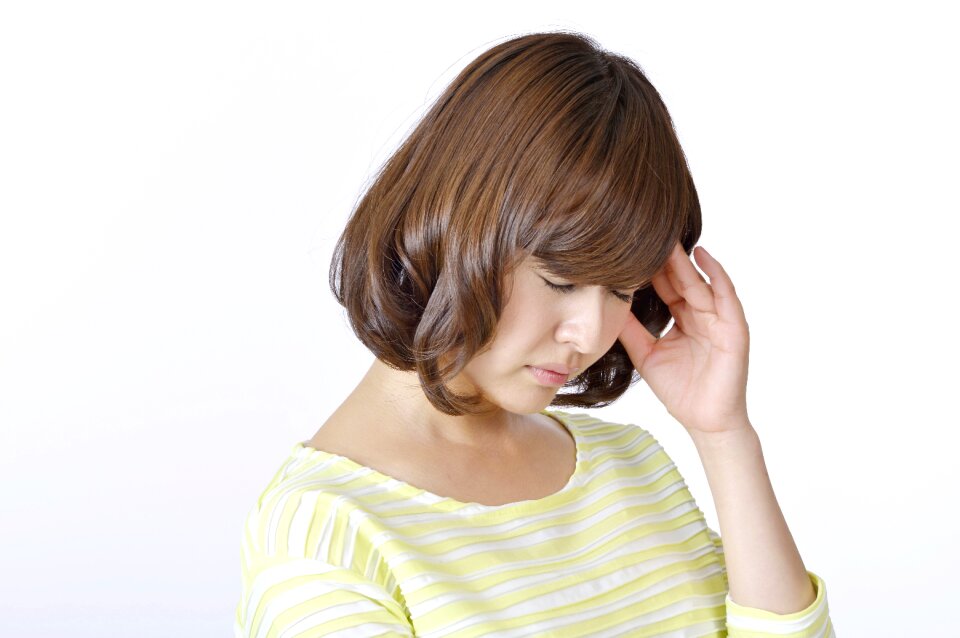 Woman girl portrait headache