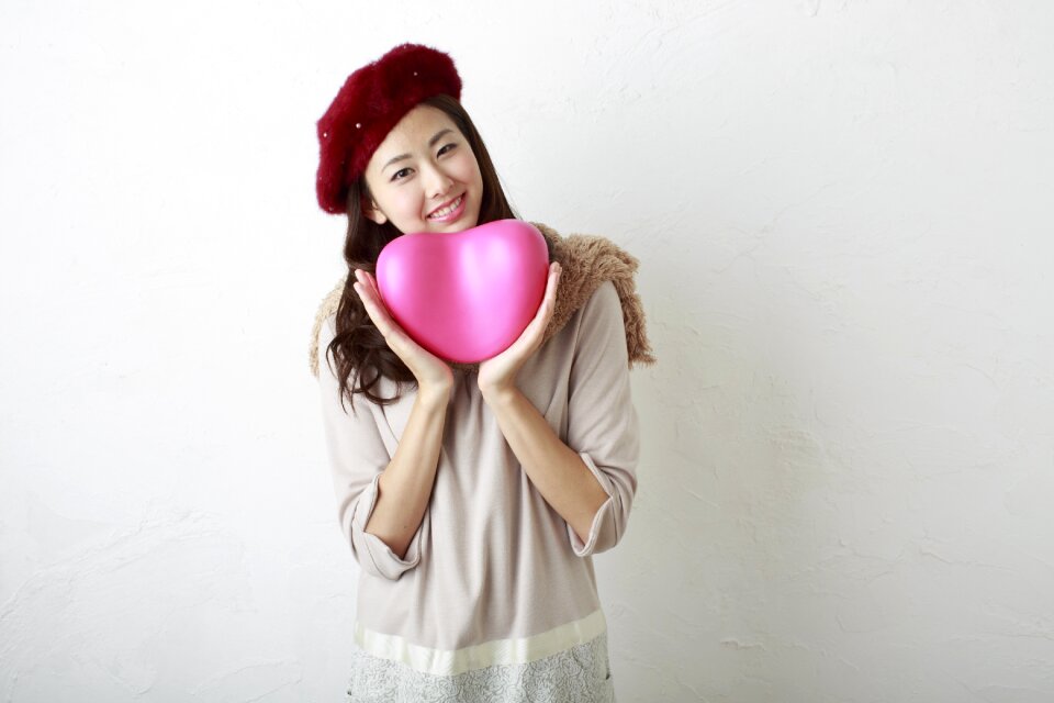 Woman girl portrait heart