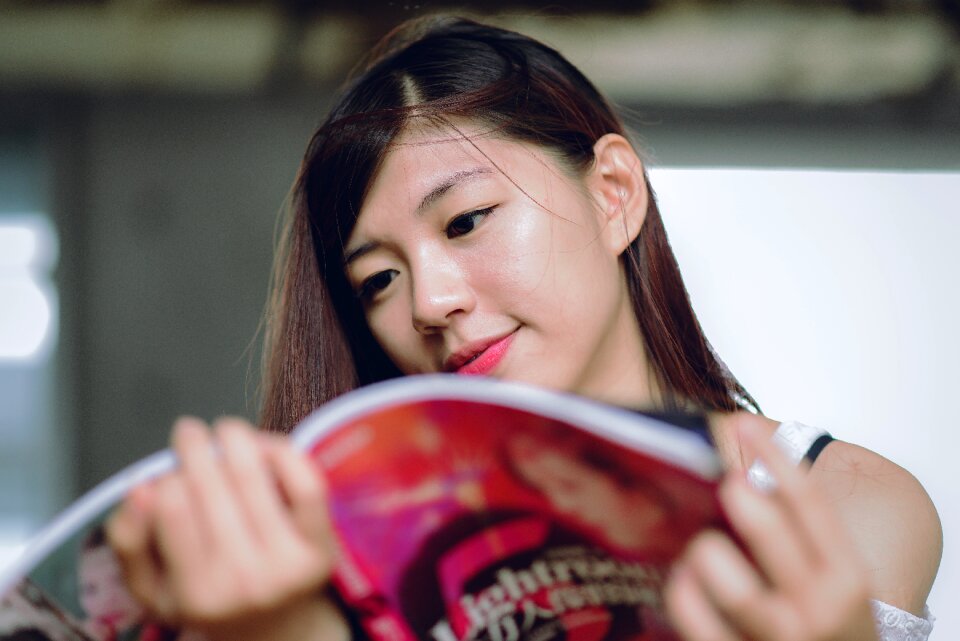 Woman girl portrait magazine