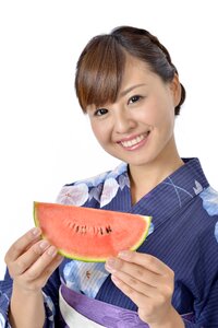 Woman girl portrait watermelon photo