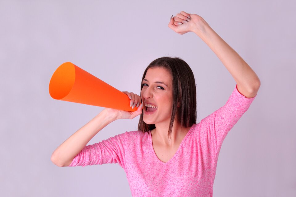 Woman portrait megaphone