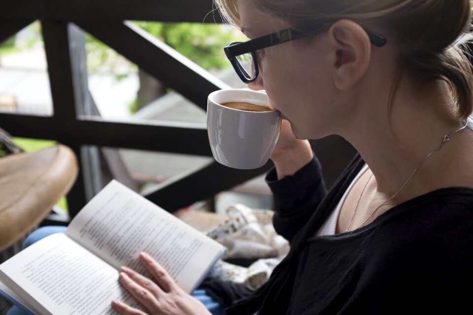 Woman reading book