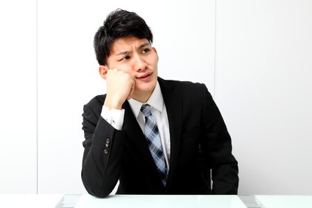 Business man think