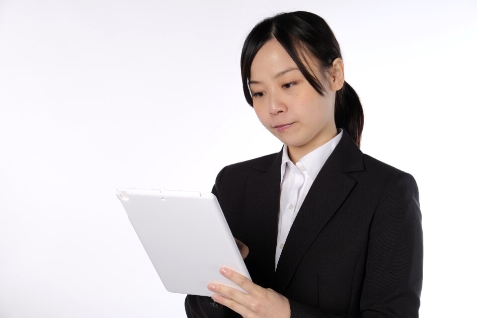 Business woman tablet pc