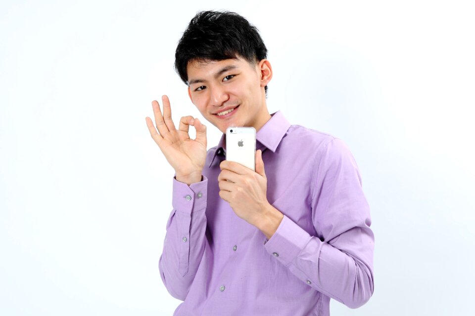 Man portrait ok sign