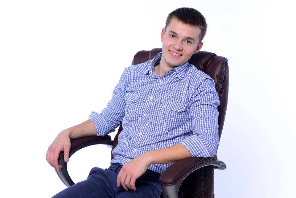 Man portrait sit chair