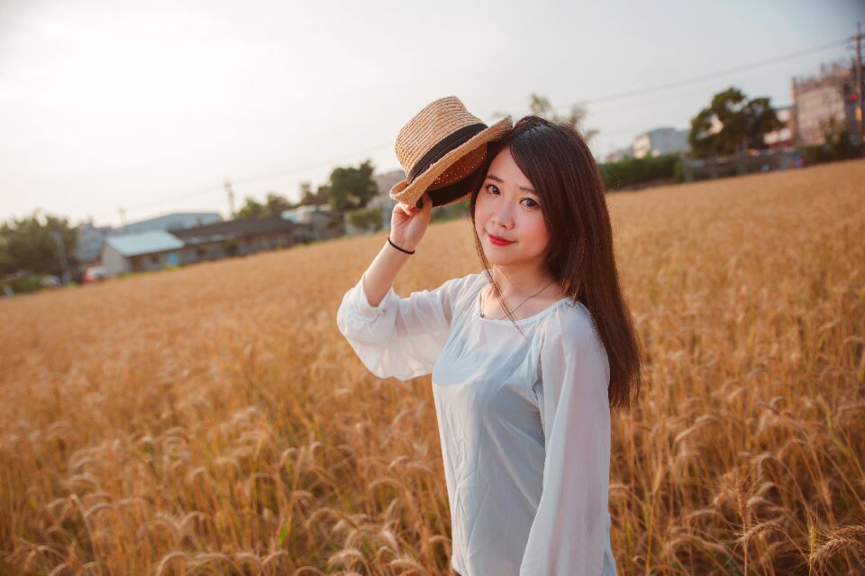 Woman girl field