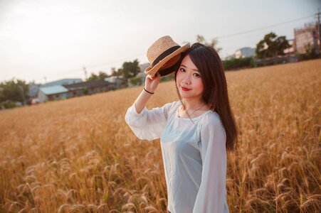 Woman girl field