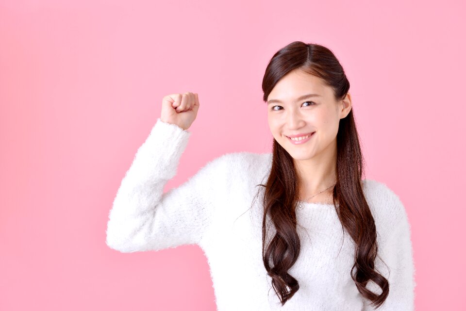 Woman girl fist pump