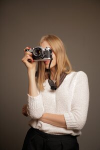 Woman girl portrait camera photo