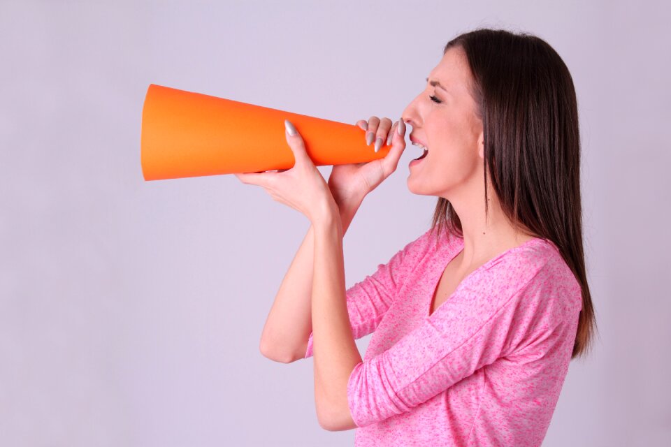 Woman portrait megaphone