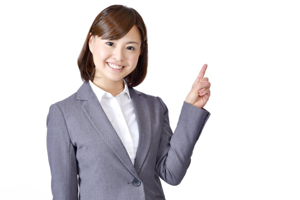 Business woman pointing finger