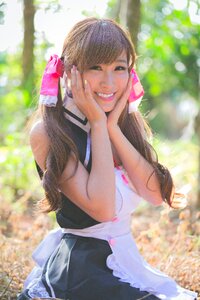 Woman girl cosplay maid