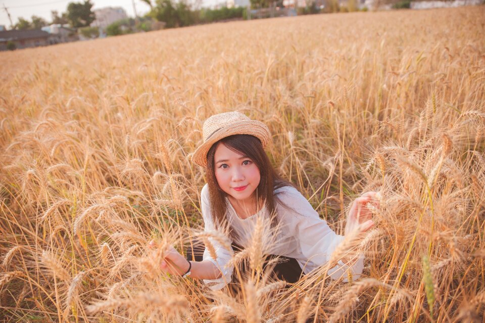 Woman girl field