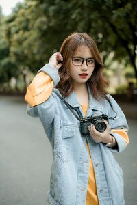 Woman girl portrait camera photo