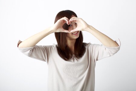 Woman girl portrait heart photo