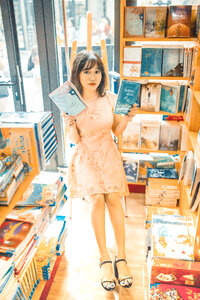 Woman girl reading book